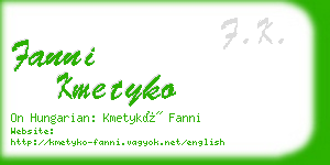 fanni kmetyko business card